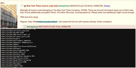 gig 4chan|New York Times source code leaks on 4chan, days after Disney .